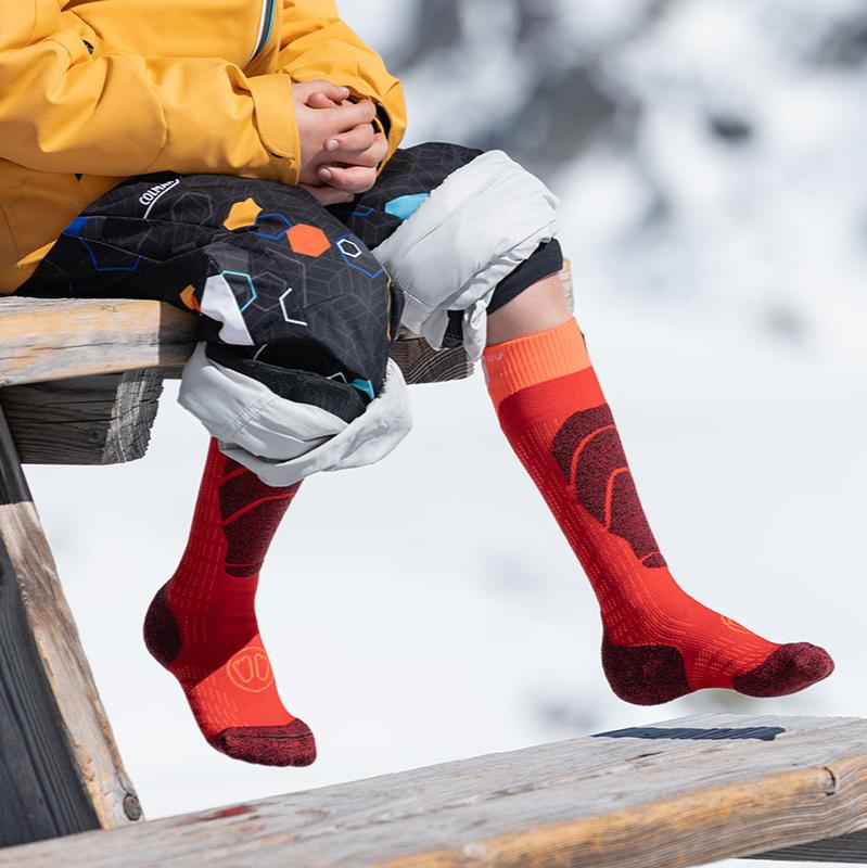Ski socks - Ski Merino Junior red/gold - Image 2
