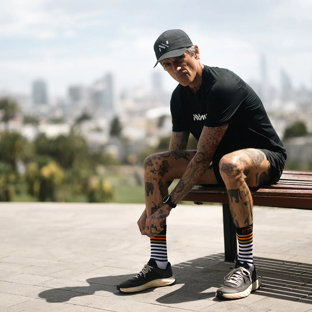 Running socks - Run Anatomic Light Crew white/black - Image 3